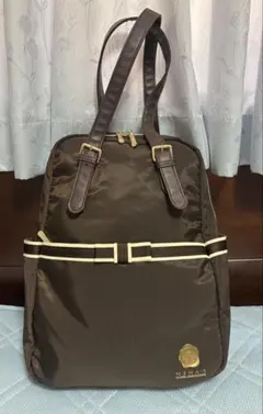超美品☆しまむら×青木美沙子×ニナス　リボン2wayリュック ブラウンのサムネイル