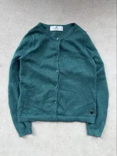 【122-128cm】H&M カーディガン グリーンラメ
