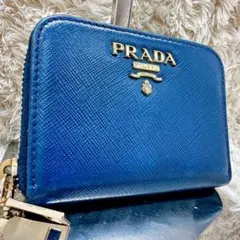 PRADA キーケース サフィアーノレザー ブルー - メルカリ