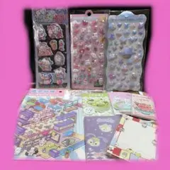 シャカシャカ水シール、ボンボンドロップシール、かわいいメモ帳と付箋セット1 ￼