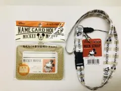 ミッキーマウス　ネームホルダー　ネックストラップ　パスケース　定期　IDケース