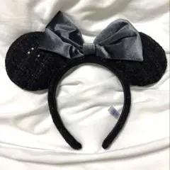 ミッキー耳カチューシャ グレーリボン