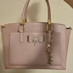 Samantha ベガ　ビジューリボントートバッグピンク