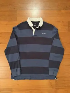 Nike ラガーシャツ ネイビー 紺 青 ボーダー 春