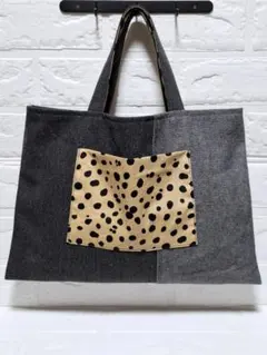デニム　ダルメシアン　トートバッグ　ハンドメイド