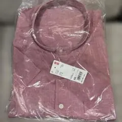 【新品・未使用・保管品】ユニクロ　リネンコットン　スタンドカラー　シャツ　半袖