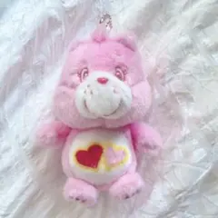 【美品】ケアベア　お座りマスコット　Care Bears ピンク　キーホルダー