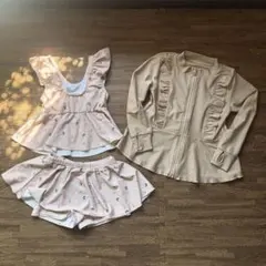 【中古美品】ラッシュガード＆セパレート水着3点セット　110サイズ