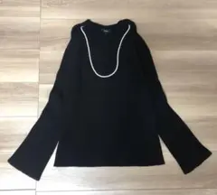 美品　セオリー HOODED MERCER WOOL パーカー ニット　黒　S