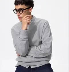 ユニクロ　UNIQLO グレー 無地 長袖 トレーナー　XL