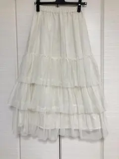 ハニーズ　ロングスカート　ホワイト　Honeys チュール　レース　アイボリー