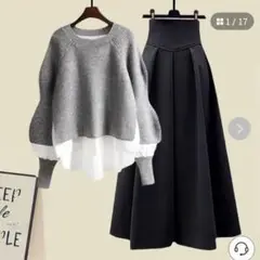 新品タグ付き　レディースニット　異素材　長袖　Mトップス　ブランドシャツブラウス