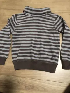 グローバルワーク茶色ボーダータートルネック 120