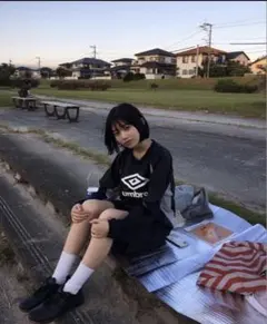 UMBRO ネイビー レッド 長袖カットソー　Sサイズ