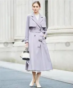 新品タグ付き アンドクチュール 配色ステッチトレンチコート 定価21,780円