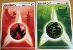 ポケモンカード基本炎エネルギー ホウオウ　基本草エネルギー レジェンド セレビィ