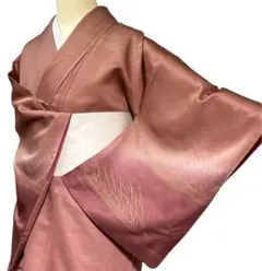 T18着物　付け下げ　箔　菊　草　正絹　美品