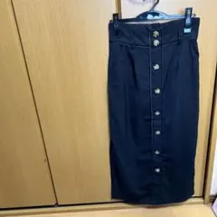 【美品】※最終値下げ MURUA ムルーア フロントボタンタイトスカート 黒のサムネイル