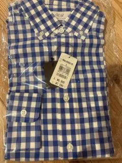 C.L.L. 青と白のチェック長袖シャツ