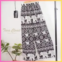 タイパンツ ブラック フリーサイズ ユニセックス サルエルパンツ シルク 064