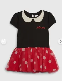 ミニー・マウス風 半袖ワンピース 黒/赤