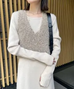 mystic ニットベストワンピースセット