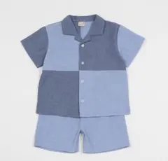 petit main プティマイン　パッチワークシャツセットアップ　 70 美品