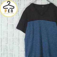 【激レア☆日本製】PS Poul Smith Vネック 半袖Tシャツ ボーダー柄