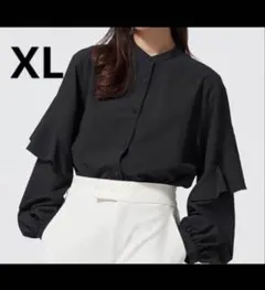 タグ付き未使用 GU ラッフルスリーブブラウス　XL フリル シャツ