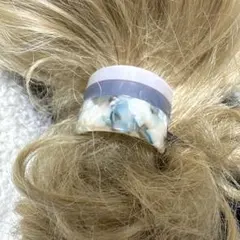 一点物★⭐︎ヘアゴム655B可愛いお花モチーフアーチ型半筒形アセチヘアゴム高級感