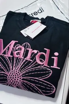 Mardi mercredi トレーナー スウェット 刺繍 ネイビーxピンク