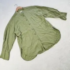 LOWRYS FARM 【F】 オリーブ グリーン 七分袖シャツ 羽織り