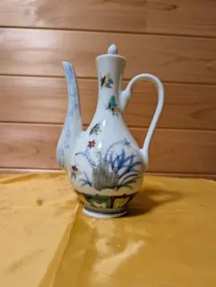 フランスビンテージ カンペール ケラルク窯ピシェ 手描き花模様