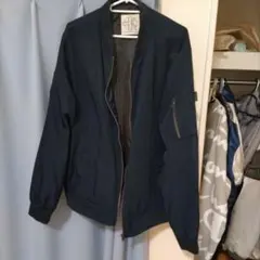 ネイビー ブルゾン ジッパー付き