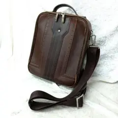 ランバン コレクション ショルダーバッグ レザー ブラウン ヴィンテージ