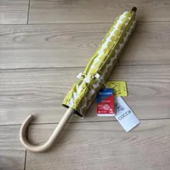 coccaドット柄 折りたたみ長傘 UVカット晴雨兼用