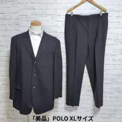 美品 POLO ポロ ラルフローレン セットアップ スーツ 黒 ストライプ XL