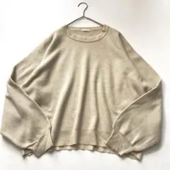 【上質カシミヤ70％】ヨーガンレール　クルーネックセーター イエローベージュ