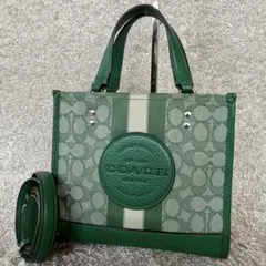 ✨稀少カラー✨コーチ　デンプシー　トートバッグ　2way シグネチャー　グリーン