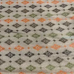 ■和柄 生地 ハギレ金襴 幅68㎝生成り地カラフルひし形☆追加OK