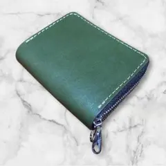 ⭐️本革⭐️ ミニ　財布　グリーン　新品未使用　じゃばら　カードケース　大容量