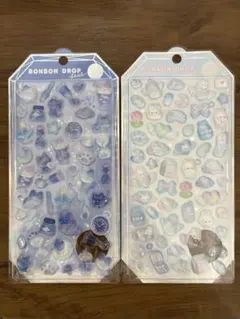 ボンボンドロップシール　よるねこ　みずいろ　シャーベット