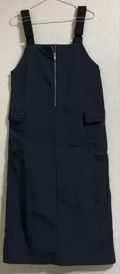ブラック　サロペット ジッパー付き　Sサイズ