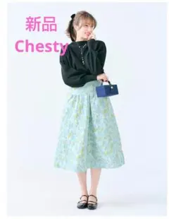 新品　チェスティ　スプリングフラワージャガードスカート