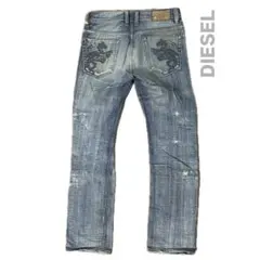 DIESEL ライトブルーストレートダメージデニム VIKER 28インチ