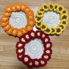 花束ブーケコースター ハンドメイド①のサムネイル