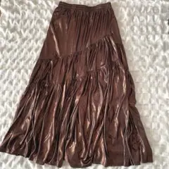 【美品】【値下げ】LOWRYS FARM ロングスカート ブラウン系