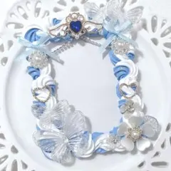 トレカケース ホイップデコ 推し活 白 ブルー 青 群青 チェキ No.188