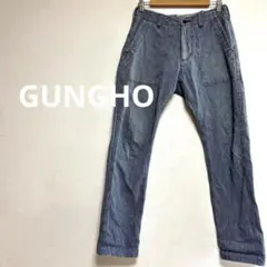 ガンホー　GUNGHO ヒッコリー　ベイカーパンツ　ストライプ　ネイビー　S