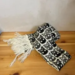 スカル模様 マフラー 白黒グレー 平成 Y2K ギャル